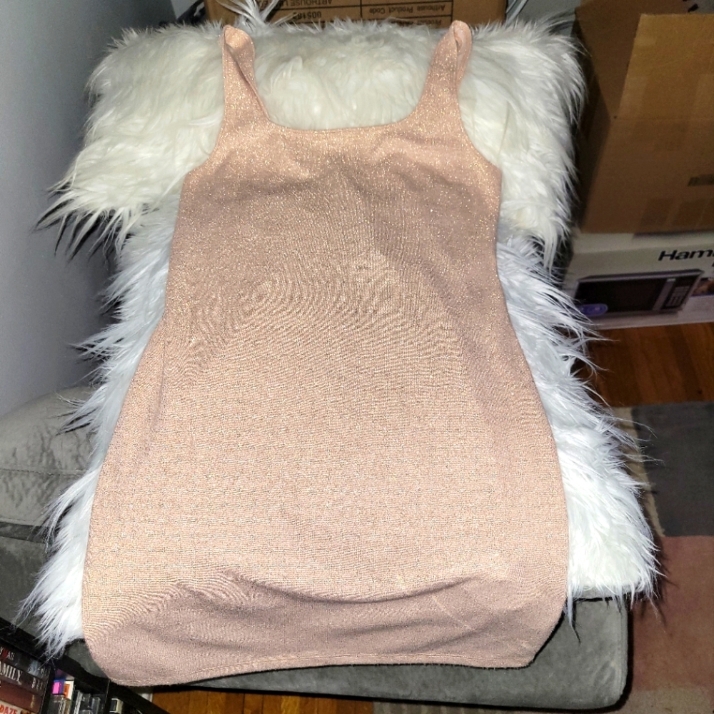 Rose gold tank bodycon dress